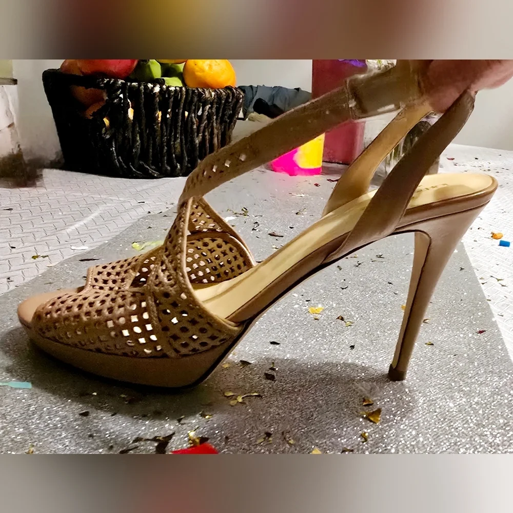 Kate Spade leather peep toe heels
